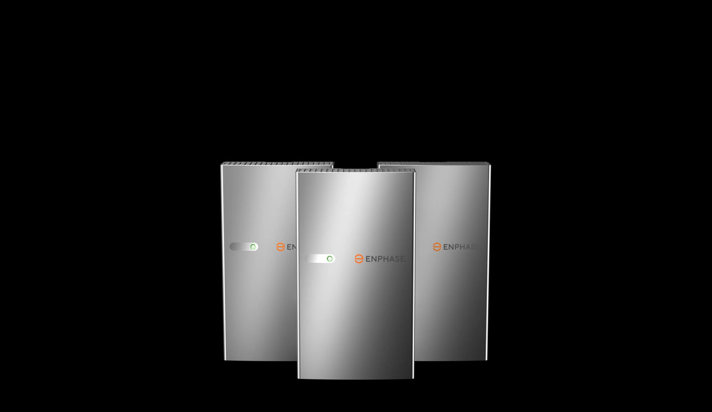 Enphase IQ home battery system on a wall