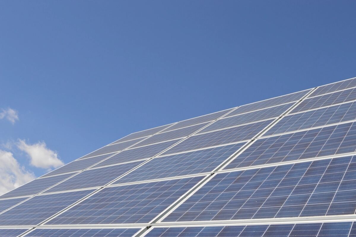 Closeup of monocrystalline solar panel cells